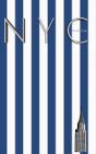 Nyc Chrysler Building Blue And White Stipe Grid Page Style  $Ir Michael Limited Edition - Preview