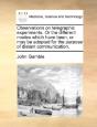 Observations On Telegraphic Experiments. - Preview