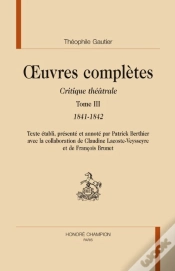 Capa do artigo Oeuvres Completes. Critique Theatrale. T.3. 1841-1842.
