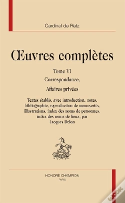 Capa do artigo Oeuvres Complètes. Tome 6 ; Correspondance ; Affaires Privées