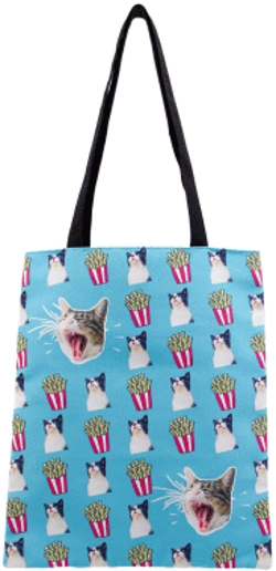 Capa do artigo Oh My Pop! Angry Cat Bolsa de la Compra Shopping Bag, Turquesa