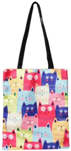 Capa do artigo Oh My Pop! Cats Bolsa de la Compra Shopping Bag, Multicolorido