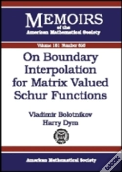 Capa do artigo On Boundary Interpolation For Matrix Valued Schur Functions