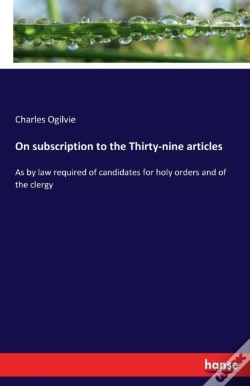 Capa do artigo On Subscription To The Thirty-Nine Articles