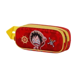 Capa do artigo One Piece Luffy Estojo Duplo 3D, Vermelha