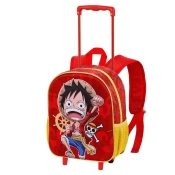Capa do artigo One Piece Luffy Mochila 3D com Rodas Pequena, Vermelha