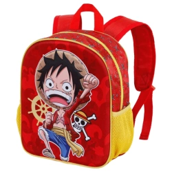 Capa do artigo One Piece Luffy Mochila 3D Pequena, Vermelha