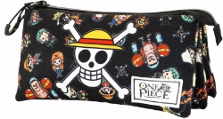 Capa do artigo One Piece Skull Estojo Triplo ECO, Multicolorido