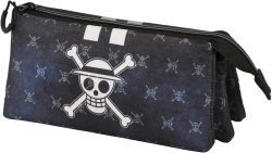 Capa do artigo One Piece Vintage Skull Estojo Triplo ECO, Preta
