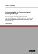 Optimierung Bei Der Finanzierung Von Kleinstgrundungen