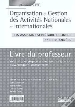 Capa do artigo Organisation Gestion Act N/I Bts Assistante Trilingue ; Professeur ; Edition 2003