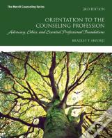 Orientation To The Counseling Profession