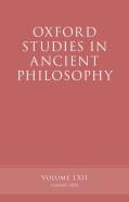 Oxford Studies In Ancient Philosophy, Volume 62