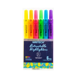 Capa do artigo Pack 6 Sublinhadores Writech Retrátil Néon