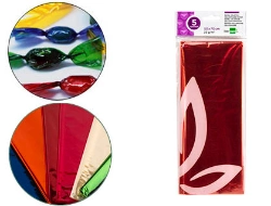 Capa do artigo Papel celofane liderpapel 50x70 cm 22gr bolsa de 5 folhas laranja
