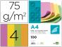 Papel de Cor Liderpapel Din S4 75 gr Pack de 100 Quatro Cores Néon Sortidas - Preview