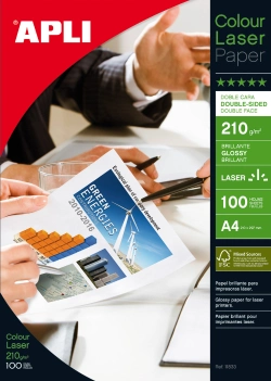 Capa do artigo Papel Fotocopia Glossy A4 210G Apli 11833 Dupla Face C/100Fl (P/Folhetos)