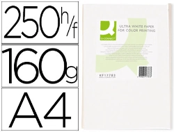 Capa do artigo Papel fotocopia ultra white q-connect din a4 160 gr pack de 250 folhas