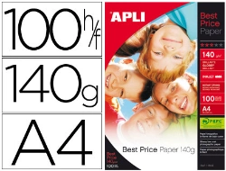 Capa do artigo Papel fotografico apli glossy din a4 pack de 100 folhas 140 gr