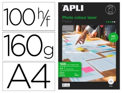 Capa do artigo Papel fotografico apli glossy dupla face din a4 pack de 100 folhas 160 gr