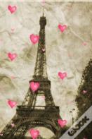 Paris Eiffel Tower  Pink Hearts Vintage Creative Blank  Page Journal