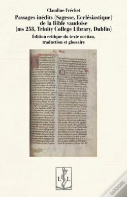Capa do artigo Passages Inedits (Sagesse, Ecclesiastique) De La Bible Vaudoise (Ms 258 Du Trinity College, Dublin)