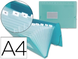 Capa do artigo Pasta Classificadora C/Fole Liderpapel Din A4 - Transparente, 13 Departamentos - Verde