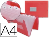 Capa do artigo Pasta Classificadora C/Fole Liderpapel Din A4 - Transparente, 13 Departamentos - Vermelho