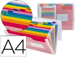 Capa do artigo Pasta classificadora com fole Liderpapel. Din. A4. Transparente, com 13 departamentos