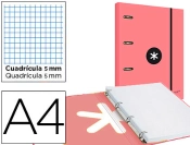 Capa do artigo Pasta com recarga e aba liderpapel antartik a4 quadricula 5mm forrada 4 aneis redondos 40mm cor coral