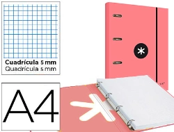 Capa do artigo Pasta com recarga e aba liderpapel antartik a4 quadricula 5mm forrada 4 aneis redondos 40mm cor coral