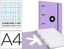 Capa do artigo Pasta com recarga e aba liderpapel antartik a4 quadricula 5mm forrada 4 aneis redondos 40mm cor lilas