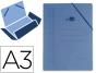 Pasta de elasticos liderpapel din a3 com abas azul - Preview