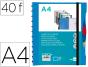 Pasta liderpapel a4 com 40 bolsas intercambiaveis 5 separadores envelope e elastico capa e lombada personalizavel azul t - Preview