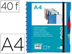 Capa do artigo Pasta liderpapel a4 com 40 bolsas intercambiaveis 5 separadores envelope e elastico capa e lombada personalizavel azul t