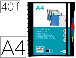 Capa do artigo Pasta liderpapel a4 com 40 bolsas intercambiaveis 5 separadores envelope e elastico capa e lombada personalizavel preto