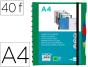 Pasta liderpapel a4 com 40 bolsas intercambiaveis 5 separadores envelope e elastico capa e lombada personalizavel verde - Preview