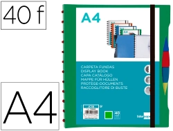 Capa do artigo Pasta liderpapel a4 com 40 bolsas intercambiaveis 5 separadores envelope e elastico capa e lombada personalizavel verde