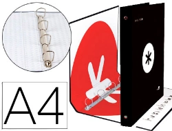 Capa do artigo Pasta Liderpapel Antartik Din A4 Forrada 4 Anéis 40 mm Mistos Forrada Cor Preta