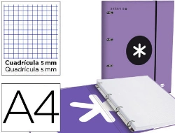 Capa do artigo Pasta liderpapel com recarga antartik din a4 quadricula 5mm forrada 4 aneis 25mm cor coral