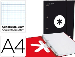 Capa do artigo Pasta Liderpapel com Recarga Antartik Din A4 Quadricula 5mm Forrada 4 Anéis 25mm Cor Preta
