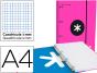 Pasta liderpapel com recarga antartik din a4 quadricula 5mm forrada 4 aneis 25mm cor rosa - Preview