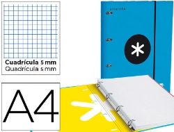 Capa do artigo Pasta liderpapel com recarga e aba antartik din a4 quadricula 5mm forrada 4 aneis redondos 40mm cor azul