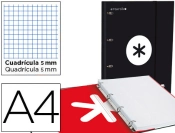 Capa do artigo Pasta liderpapel com recarga e aba antartik din a4 quadricula 5mm forrada 4 aneis redondos 40mm cor preta