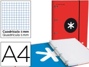 Capa do artigo Pasta liderpapel com recarga e aba antartik din a4 quadricula 5mm forrada 4 aneis redondos 40mm cor vermelha