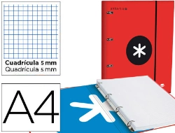 Capa do artigo Pasta liderpapel com recarga e aba antartik din a4 quadricula 5mm forrada 4 aneis redondos 40mm cor vermelha