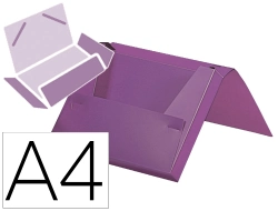 Capa do artigo Paper folder, document holder with elastic bands, polypropylene, A4 size, lavender opaque, 25 mm spine.