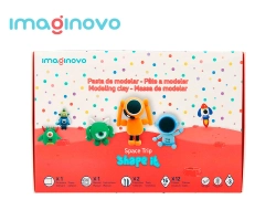Capa do artigo Pasta para modelar imaginovo de secado al aire set de 12 colores shape it space trip herramientas e instrucciones