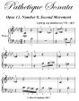 Pathetique Sonata Opus 13 Number 8 Second Movement Beginner Piano Sheet Music - Preview