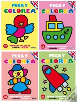Capa do artigo Pega Y Colorea. Primeras Palabras Español - Inglés (4 Títulos)